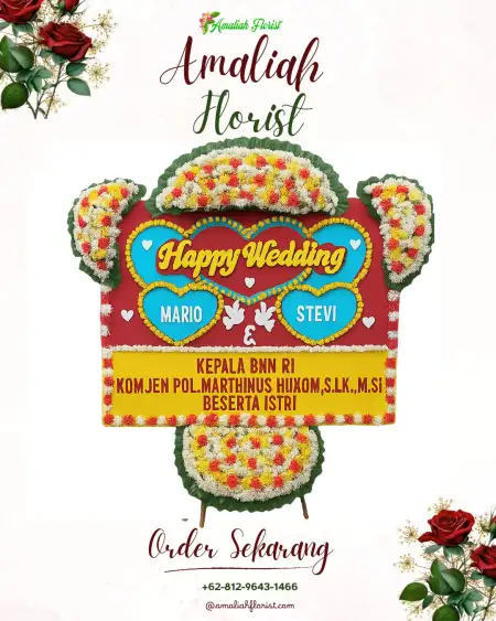 Papan Bunga Pernikahan Pakembaran